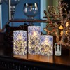 Flickering Flameless Candles Blue and White Porcelain Print, Embedded Star