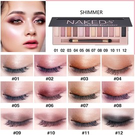 2 Pcs de Sombras de Ojos de 12 Colores, Paleta de Nude Matte Smokey Shimmer Glitter, Kit de Paleta de Maquillaje de Belleza Profesional a prueba de agua con pincel de Maquillaje de Doble Punta (AB)