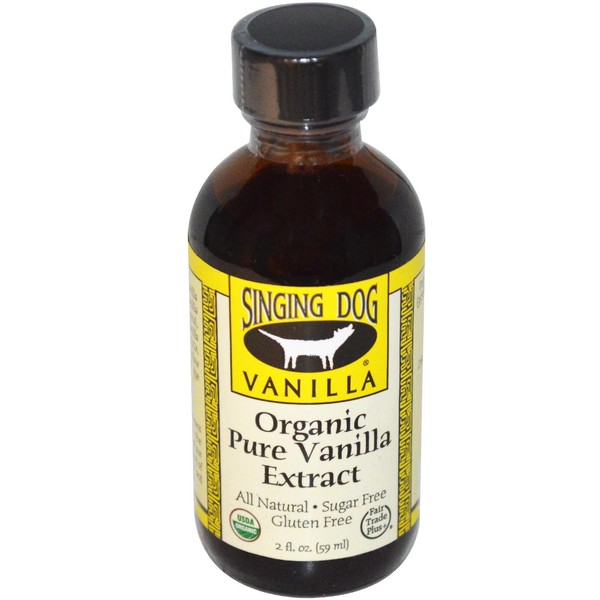 Singing Dog Vanilla, Organic Pure Vanilla Extract, 2 Fluid Ounce Bottle