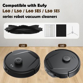15 Pack L60 Accessories Kit Replacement Compatible with Eufy L60 / L50 Robot Vacuum, Accessories Kit 6 Side Brushes, 6 Filters, 1 Roller Brush, 1 Screwdriver, 1 Cleaning Tool