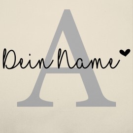 Geschenk mit Namen personalisiert by Shirtracer - Apron - and Initials - Letter Name Adjustable Heart, 3 natural white