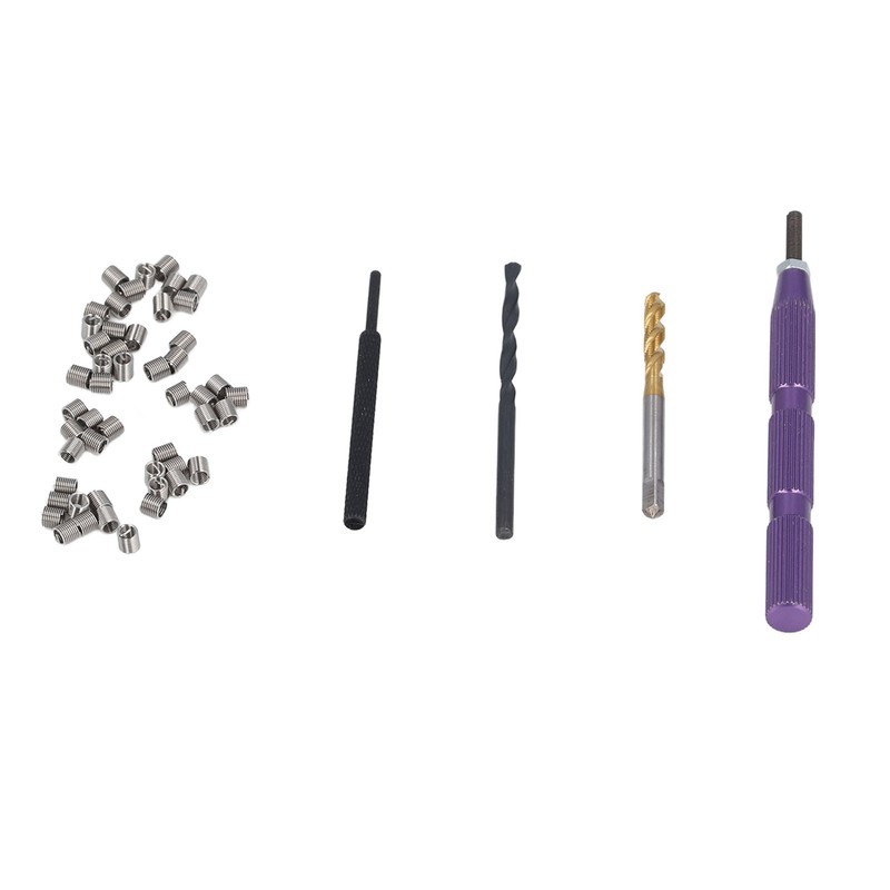 54 Pcs Thread Repair Kit M3x0.5x2D Thread Inserts Damaged Threads