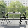 FurnitureR Folding Table Set for 2 Person, 3-Piece Foldable Square