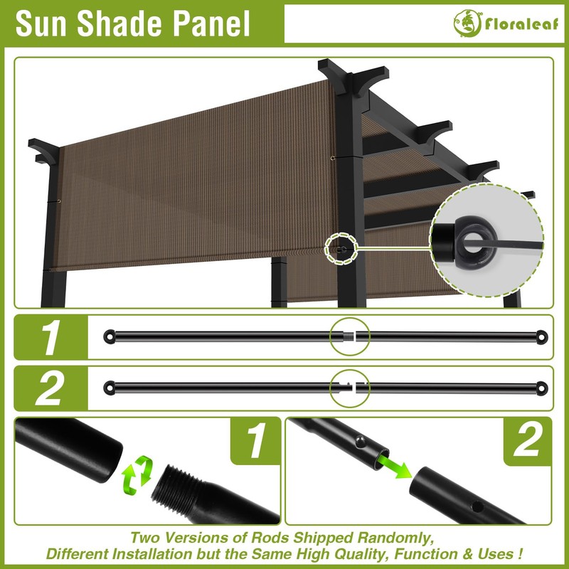 FLORALEAF 10' × 16' Pergola Shade Cover Universal Replacement Canopy