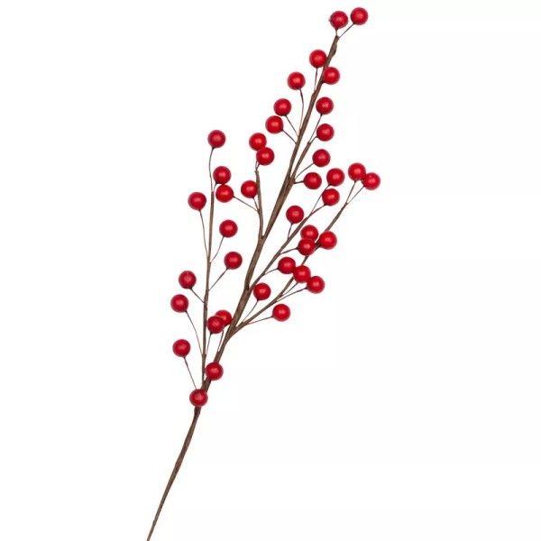 Factory Direct Craft Set of 6 Red Artificial Berry 22"