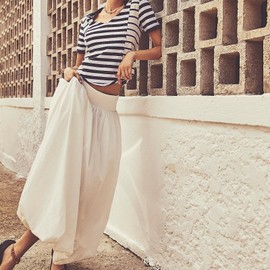 NUFIWI Women Y2k Bubble Maxi Skirt Low Elastic Waist A Line Long Skirt Summer Casual Ruffle Pleated Midi Dress(B White Maxi,Medium)