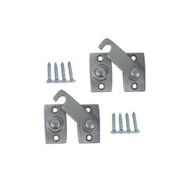 QCAA Solid Brass Shutter Bar/Door Latch, 7/8" x 2-3/32", Satin Chrome, 2 Pack, Made in Taiwan