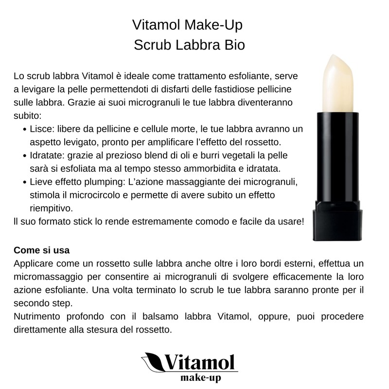 Vitamol Make-up Scrub Naturale Labbra Esfoliante Idratante 4.5 g