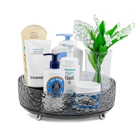 Makeup Perfume Organizer Tray 360° Rotating Lazy Susan, Spinning Organizer and Skincare & Cosmetics Storage with Large Capacity for Vanity, Kitchen, Bathroom Countertop, Water Ripple