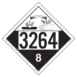 3264 Placard, Class 8 Corrosive 25-pk. - 10.75" x 10.75" Polycoated Tagboard for Temporary Applications, DOT Hazmat Compliant, J. J. Keller & Associates, Inc.
