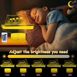 YAOMYLT Titanic Night Light for Kids Led Lights for Bedroom with Remote & Touch Control 16 Colors Changing Bedside Decor Girls& Boys Gifts Ideas