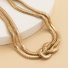 Inateannal Punk Double Layer Snake Chain Choker Necklace Gold Knot