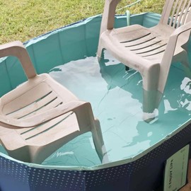 Okuyonic Backyard Pool, Foldable Swimming Pool Portable Ample Space Thick for Home, Dog Pools for Small Dogs and Kids(1.6m / 5.25ft)