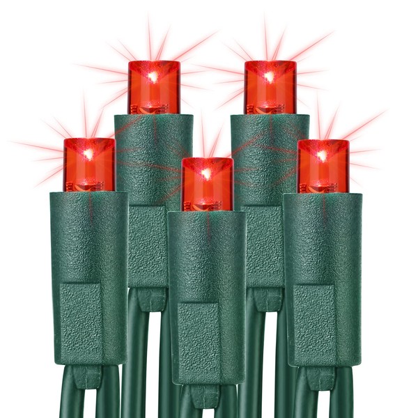 Brizled Red Christmas Lights, 33ft 100 LED Christmas Tree Lights,