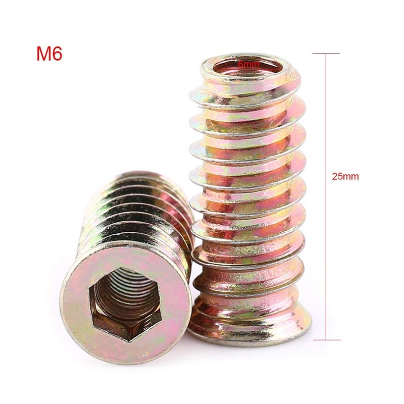 20Pcs Zinc Plated Carbon Steel Screw in Nut, Hex Socket