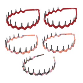 FOMIYES 5pcs Teeth Comb Headbands for Hair Styling Wavy Leopard Pattern Hair Accessory Unisex for Makeup Use Random and Style