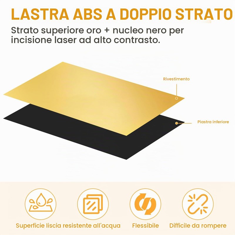 LALAGO 4 Pezzi Pannelli per Incisione Laser 30x20cm 1,3mm, Doppio