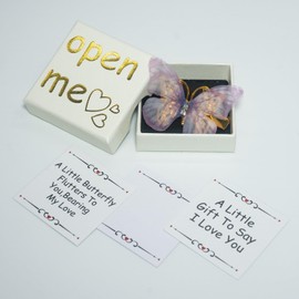 Romantic Butterfly Hair Clip Gift Set with Love Message Box, Gold