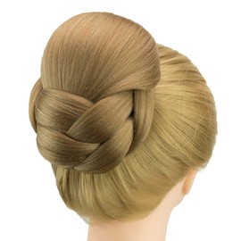 IMISSU Braided Chignon Dancer Hair Cover Donut Hair Pieces Scrunchies Hair Bun Wig Clips Updo Wedding Party for Women (M1 Mix Copper)