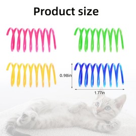 32 Pack Cat Spring Plaything, Colorful Interactive Cat Plaything Plastic Coil Springs Cat Toy for Swatting, Biting, Kitten Plaything