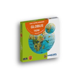 HCM Kinzel - Aufblasbarer Caly Globus - Tiere - Spielerisch die Welt erkunden - Grün - 30 cm Umfang