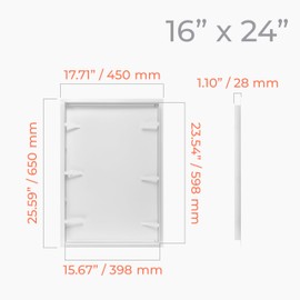HVAC OV 16x24 Inch White Access Panel – Metal Rectangular Wall & Ceiling Access Door for Plumbing Electrical HVAC – Easy Install Indoor Panel for Drywall Home Improvement and Maintenance
