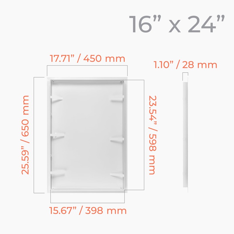 HVAC OV 16x24 Inch White Access Panel – Metal Rectangular