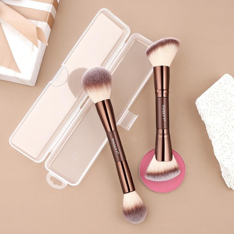 MAGEFY 2 Piezas Brochas de Maquillaje de Doble Punta, Set