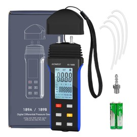 AIOMEST Manometer Manómetro Digital, AI-189B Manometro Presion Medidor de Gasoil Deposito de Presión de Medidor HVAC with Pantalla LCD Grande y 11 Unidades de Medida (±206 kPa/±30 psi)