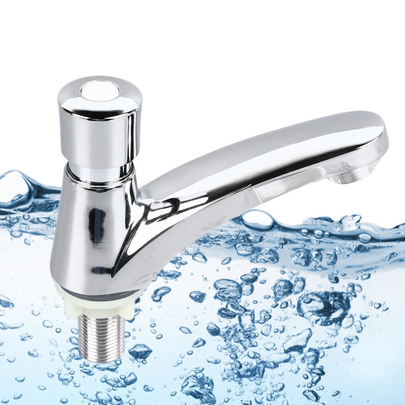 Basin Sink Faucet Push Button Design Water Saving Rugged Reliable