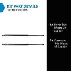 TRQ Driver & Passenger Side Liftgate Lift Support Shock Strut Set Compatible with 2010-2013 Toyota Highlander