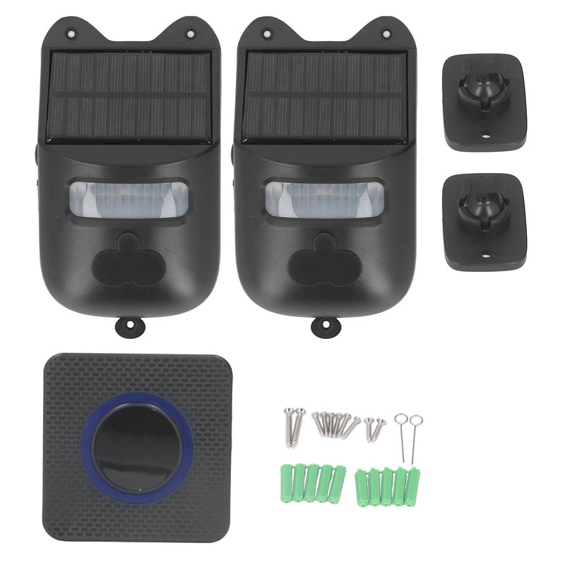 Infrared Sensor Doorbell Solar Driveway Alarm Strobe Light Outdoor Security