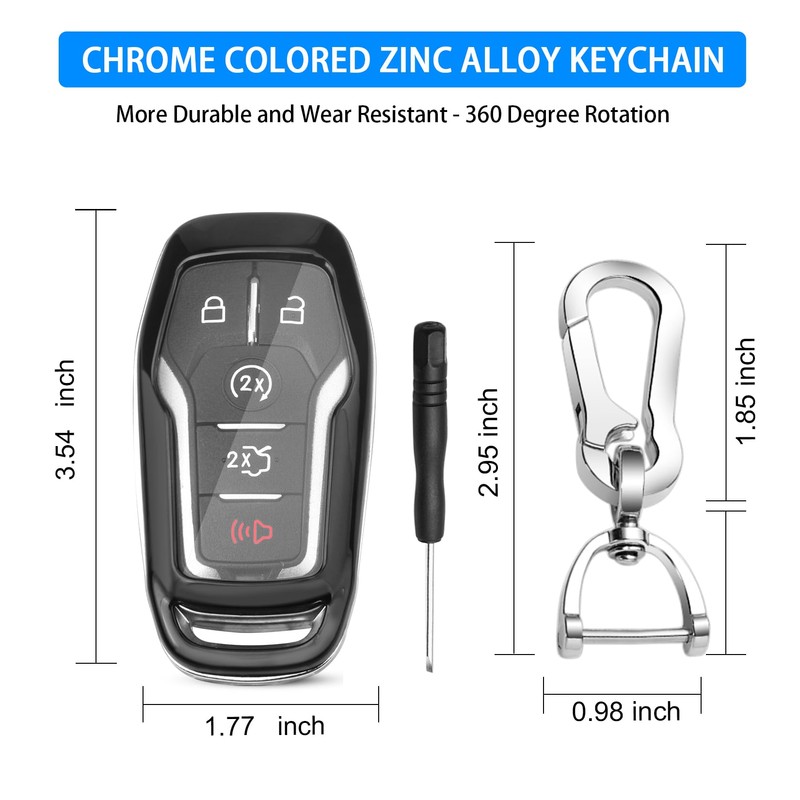 QBUC for Ford Key fob Cover,ABS Plastic Car Key Case