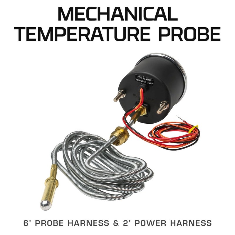 GlowShift 2-5/8" Racing 280F Mechanical Water Coolant Temperature Gauge Kit