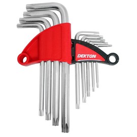 DEKTON DT85513 Short Torx Key Set, Black/Red