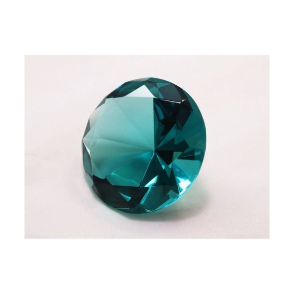 Turquoise Crystal Diamond Jewel Paperweight 80mm