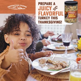 Orrington Farms Turkey Brine Mix | Savory Blend of Sea Salt, Cranberries, Sage, Juniper Berries & More | Brine Turkeys up to 25 Pounds | No Artificial Flavors or Colors | Gluten Free | 22 oz Jar