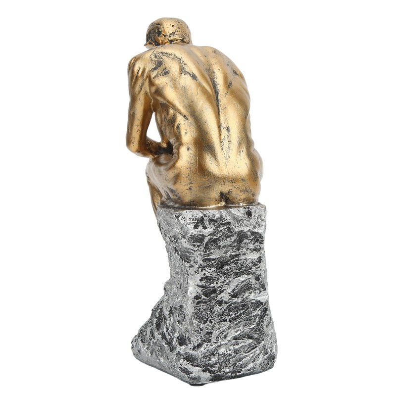 Thinker Statue Retro Style Energetic Lines Stable Nonslip Durable Resin