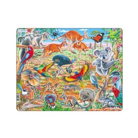 Larsen FH45 The unique fauna of Australia, 60 Piece Boxless Tray & Frame Jigsaw Puzzle