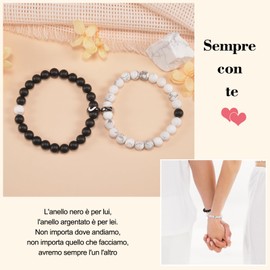 YELUWA Rings Bracelets Couple Gifts, Couples Bracelets Long Distance Relationship His Promise Bracelet Valentine's Day Cutest Christmas Couples Gifts For Him Your Boyfriend Girlfriend Women Men,