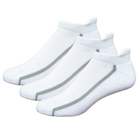 High Falls Footwear Mens 3-Pack No Show Tab Golf Socks (X-Large, White)