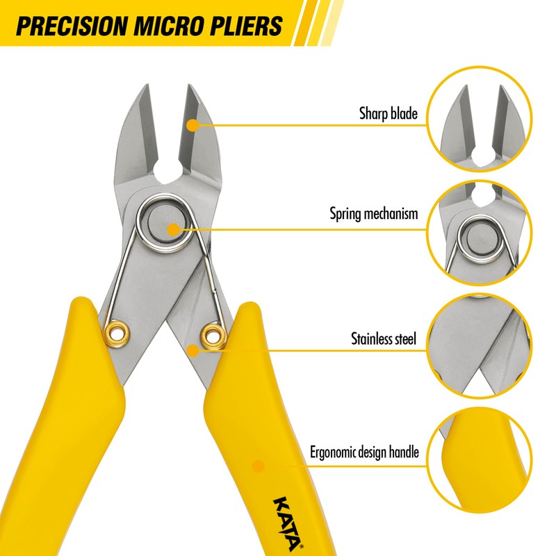 KATA 2Pack Micro Wire Cutters For Electronics Flush cutters, 6