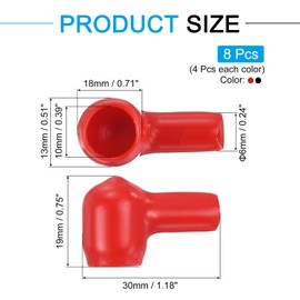 MECCANIXITY Battery Terminal Cover, 6 Pcs Battery Terminal Protector Truck Battery Terminal Cover Positive Negative Poles Stud Covers L6-10-31mm for Car Accessories Truck Marine Boat