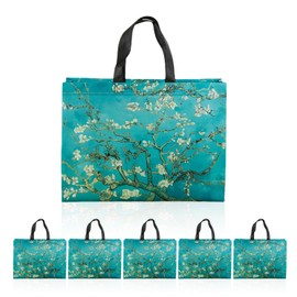 TYGFRT 6 Pieces Flower Shopping Bags, Reusable Shopping Bags, Gift Bags, Waterproof Shopping Bags, Grocery Shopping Bags, Flower Bags, Perfect for Going Out, Outdoor