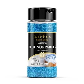 GranAroma Blue Nonpareils, Decorative Sprinkles, Cakes & Cookies, Bakery Staple (3.4 Ounce)