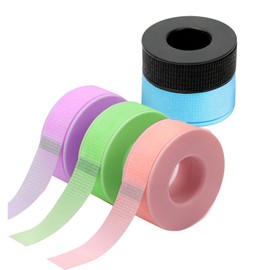 Lash Tape for Eyelash Extensions - Silicone Gel Eyelash Tape Eyelash Extension Tape for Sensitive Skin Pain Free Removal Breathable Micro Eyelash Extension Supplies（0.49in x 4yd，5Rolls Colorful）
