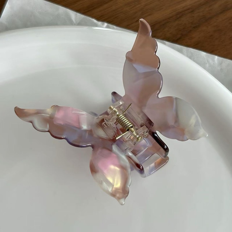 Trendy And Elegant Butterfly Hair Accessory, Mermaid Pink, With Delicate