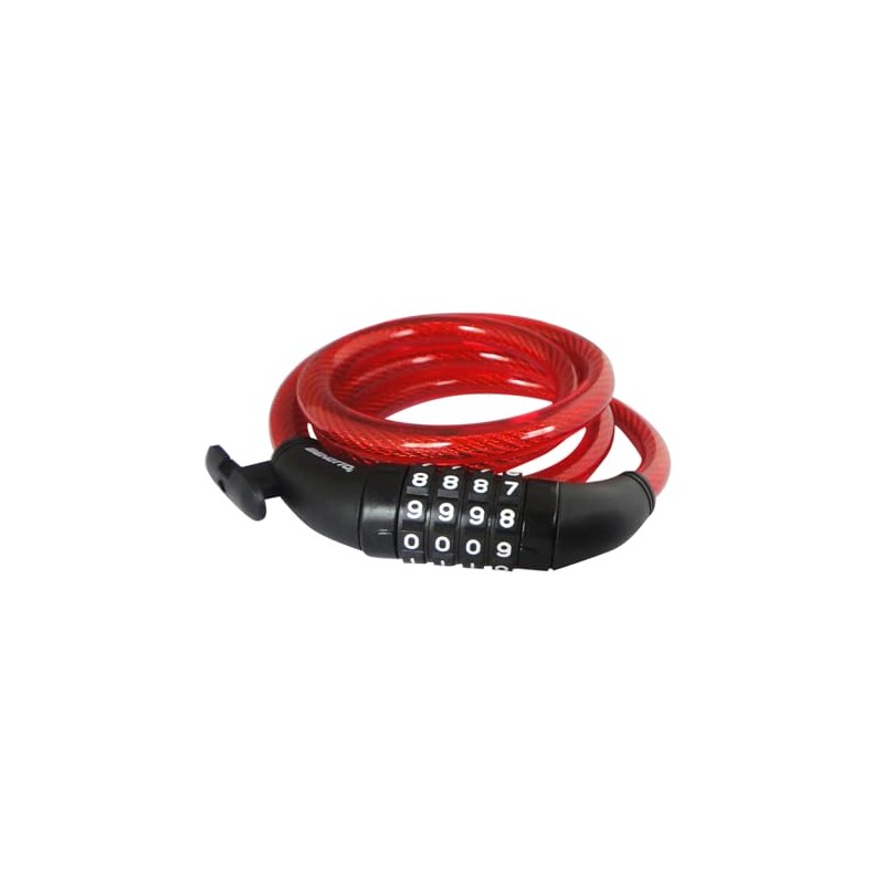Benotto Candado Espiral 12x1200mm Combinación Rojo TY5231