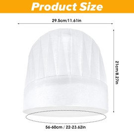 ZEYIYER 4 Pcs Chef Hat, Adjustable White Chef Hats for Men Women, Disposable Kitchen Cooking Hat, Cotton Baker Hats for Kitchen Restaurant