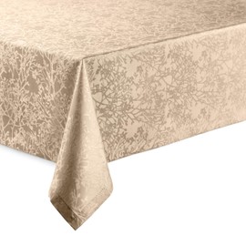 High-Quality Tablecloth with Hemmed Edge Harmony Champagne Square 130 x 260 cm Easy Care